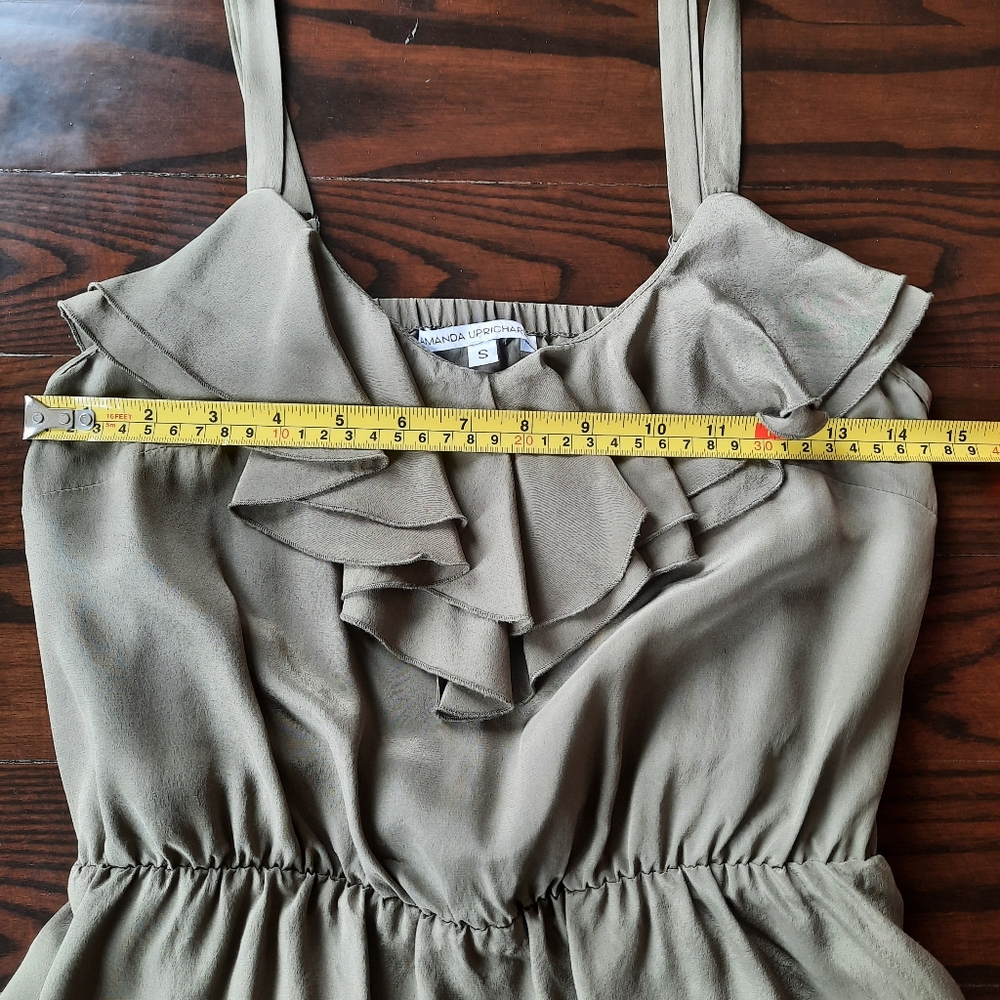 Elegant Olive Green Ruffle Top - Picture 3 of 5